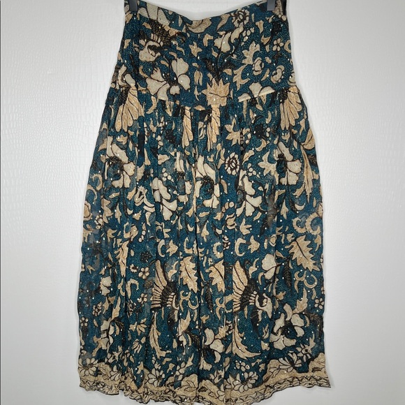Ulla Johnson Dresses & Skirts - Ulla Johnson Meja Floral Patterned Blue and Cream Skirt